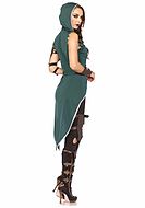 Kvinnelig Robin Hood, kostyme-topp og -leggings, spenne, filleristing